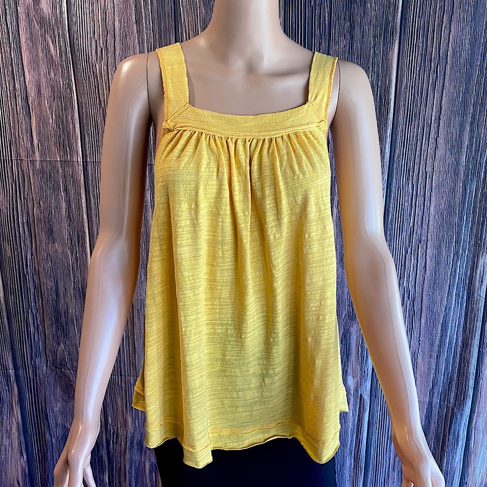 Free People We The Free mustard yellow boho soft tank top blouse size small